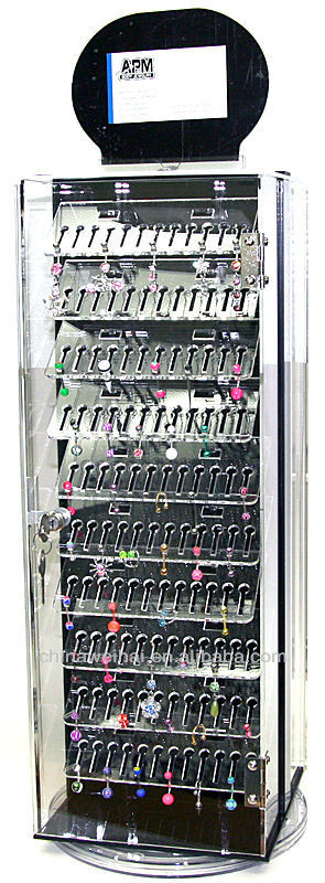Body Jewelry Display
 Rotating Clear Portable Body Jewelry Display Case Retail