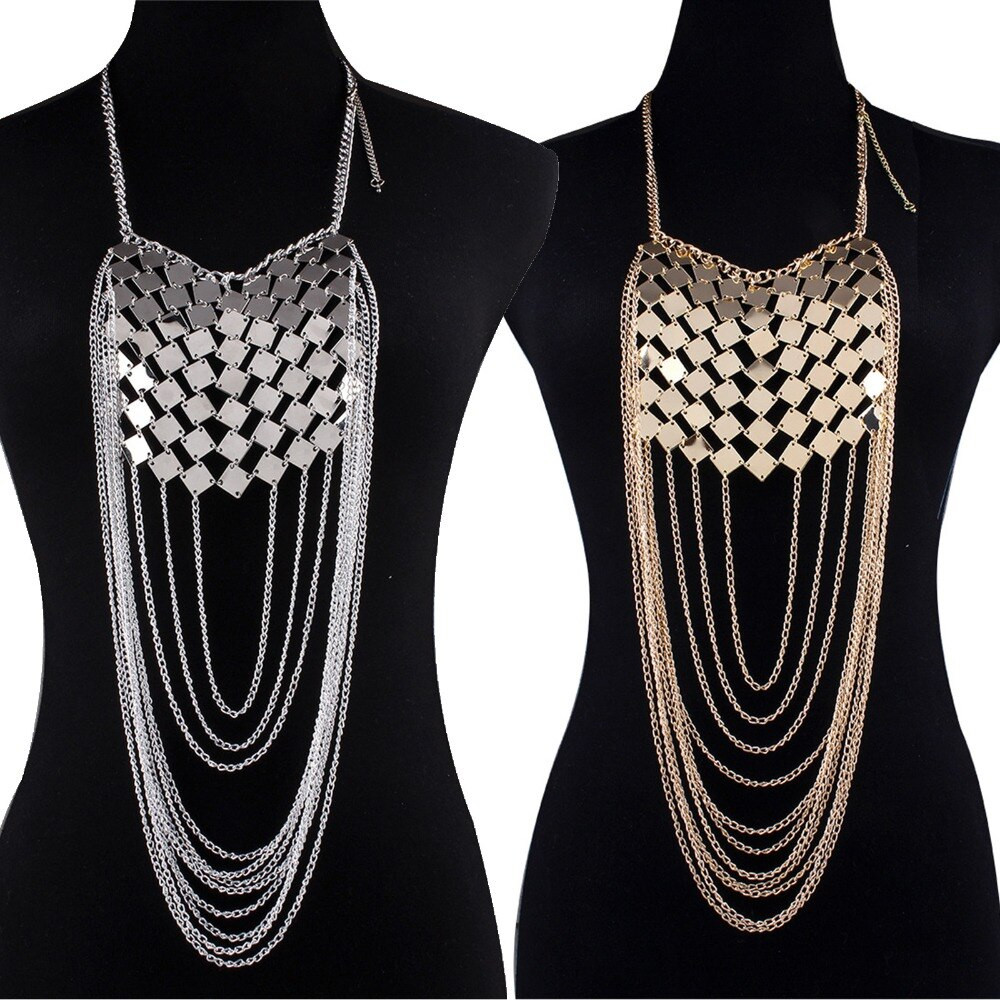 Body Jewelry Outfit
 Fashion Creative Alloy sequins Body Chain Chest Chain