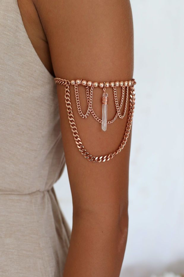 Body Jewelry Prom
 Rose Gold Arm Chain SABO SKIRT in 2019
