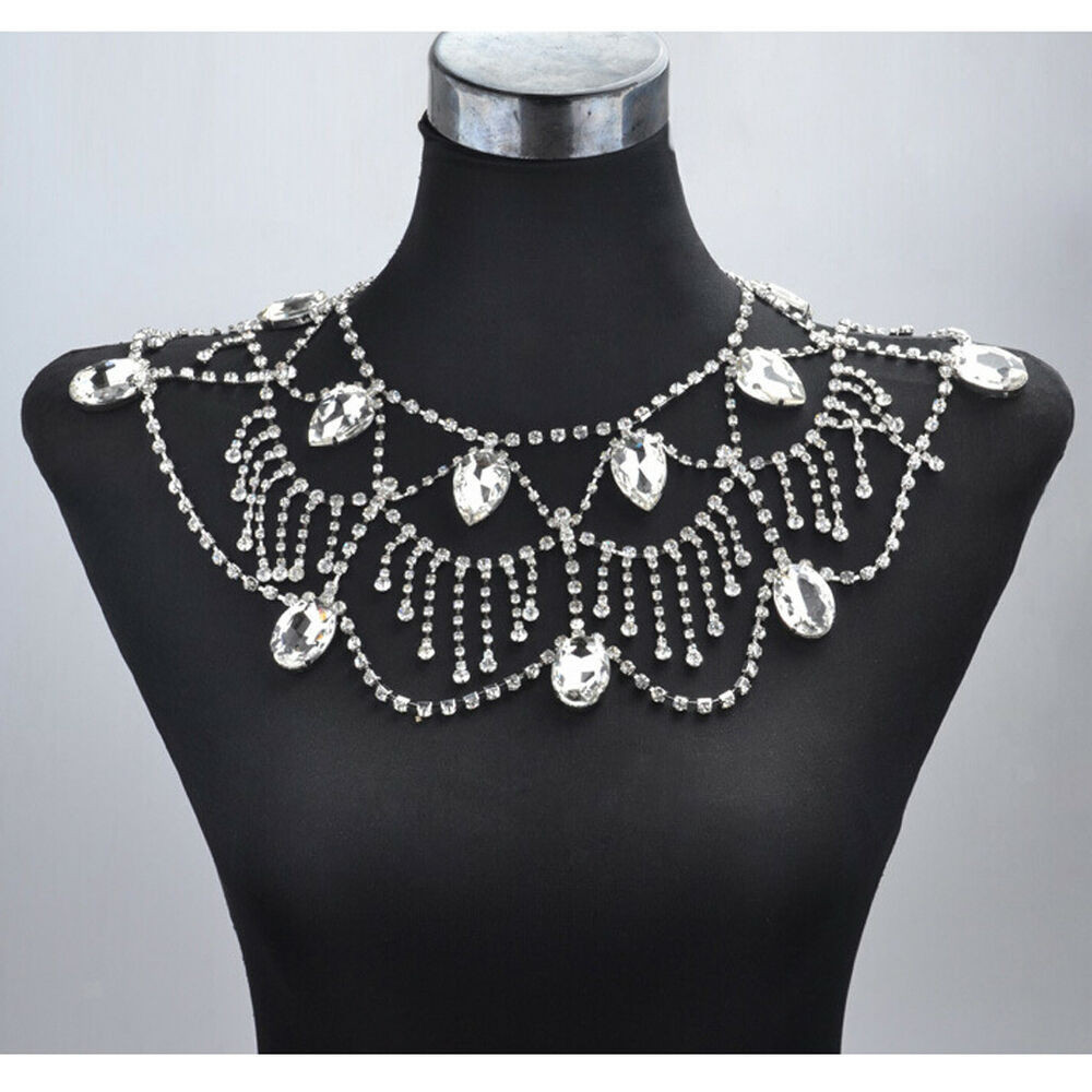 Body Jewelry Prom
 Wedding Bridal Party Crystal Shoulder Body Chain Necklace
