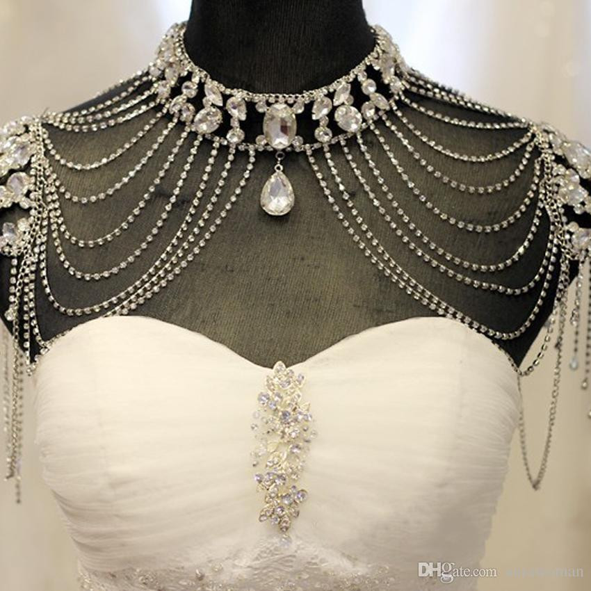Body Jewelry Prom
 2019 Rhinestone Crystal Handmade Bridal Shoulder Necklace
