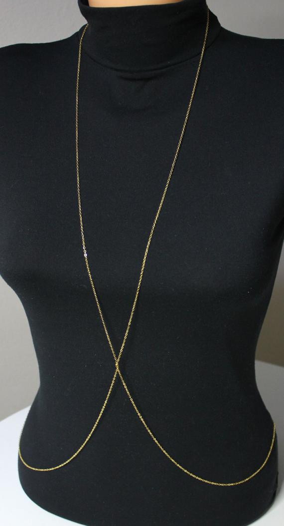 Body Jewelry Rihanna
 RIHANNA inspired Gold Plated Body Chain by HelloSprings on