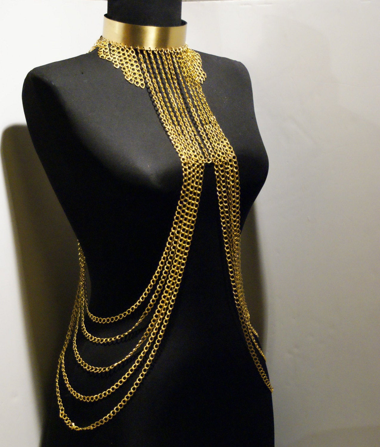 Body Necklace Jewelry
 gold body chain body jewelry chain by BeyhanAkman on Etsy