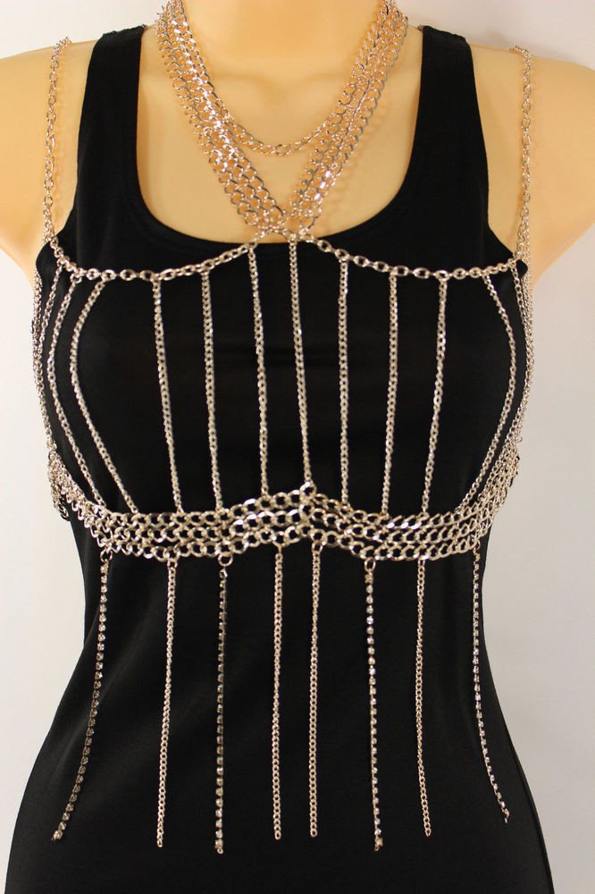 Body Necklace Jewelry
 Women Gold Metal Full Top Body Chain Fashion Jewelry Beach