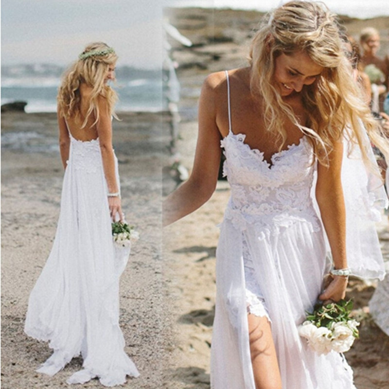 Boho Beach Wedding
 Hot 2015 Bohemian Beach Wedding Dress Boho y Backless