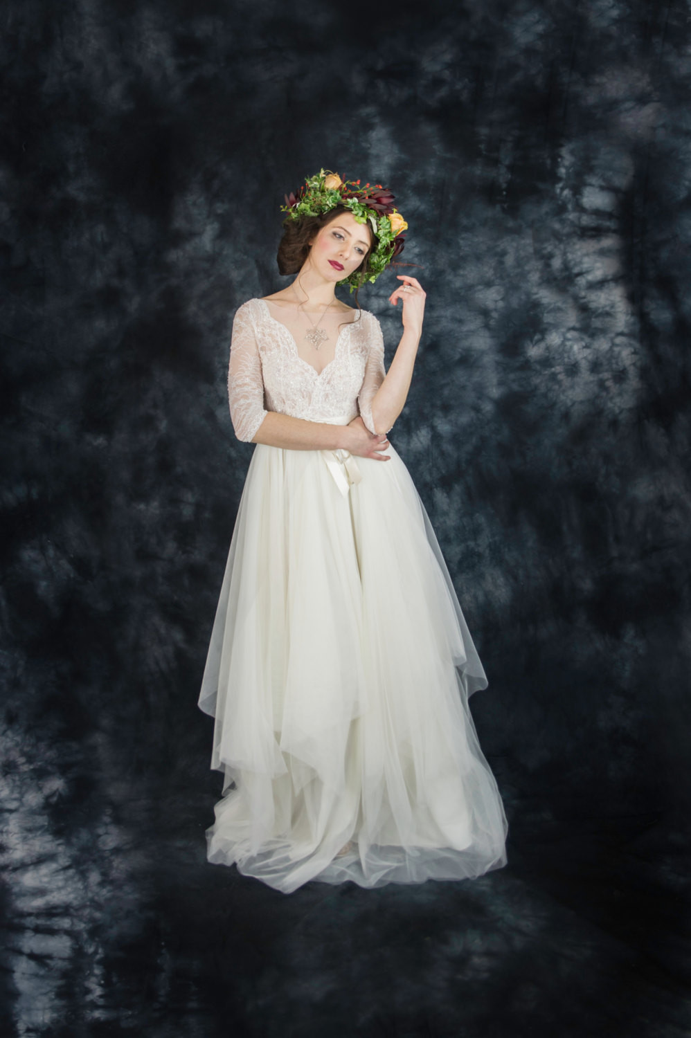 Boho Wedding Gowns
 Ivory lace bohemian wedding dress boho wedding dress long