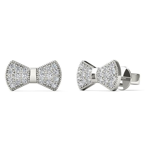 Bow Tie Earrings
 Shop AALILLY 10k White Gold 1 8ct TDW Diamond Bow Tie Stud