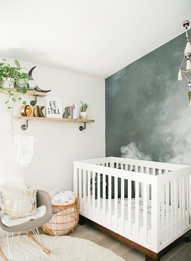 Boy Baby Room Decor
 Modern Smoke Mural Nursery for a Baby Boy