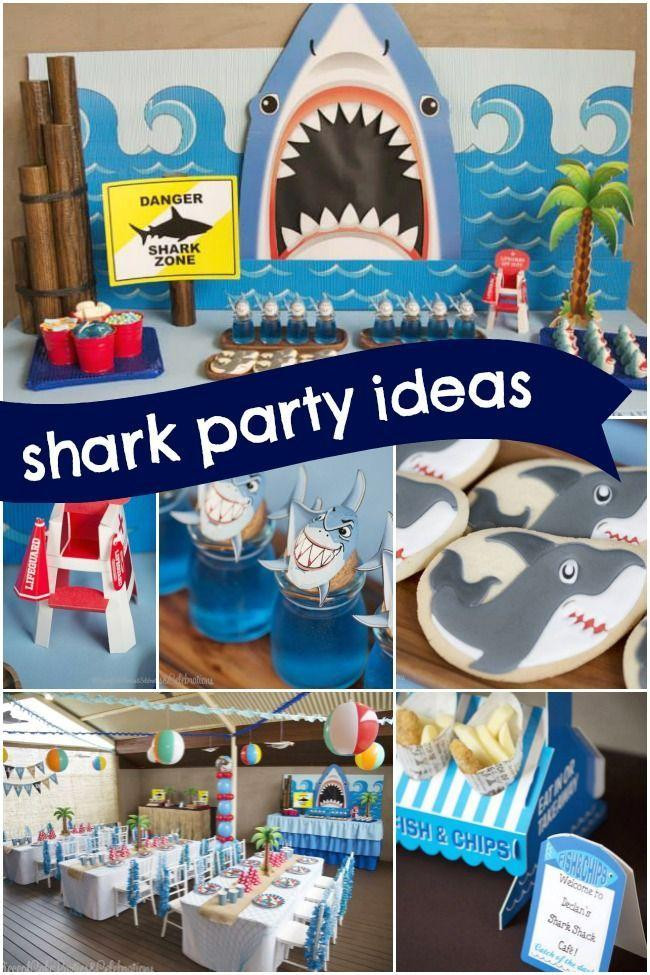 Boy Beach Party Ideas
 Boy s Shark Themed Beach Bash Birthday Party Spaceships