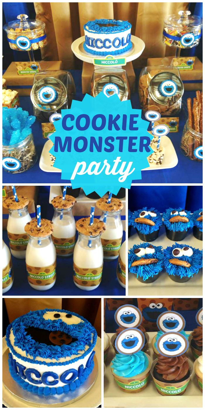Boy First Birthday Party Ideas
 An awesome Cookie Monster boy first birthday party with an