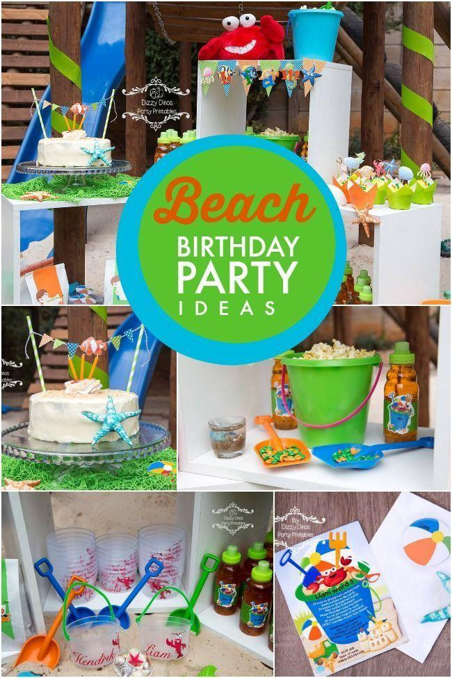 Boy Summer Birthday Party Ideas
 A Boy s Beach Themed 3rd Birthday Party Spaceships and