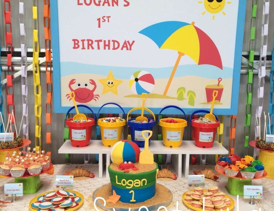 Boy Summer Birthday Party Ideas
 Gorgeous Beach birthday Party set up Love all the little
