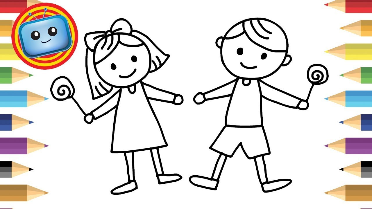 Boys And Girls Coloring Pages
 How to Draw Boy and Girl for kids