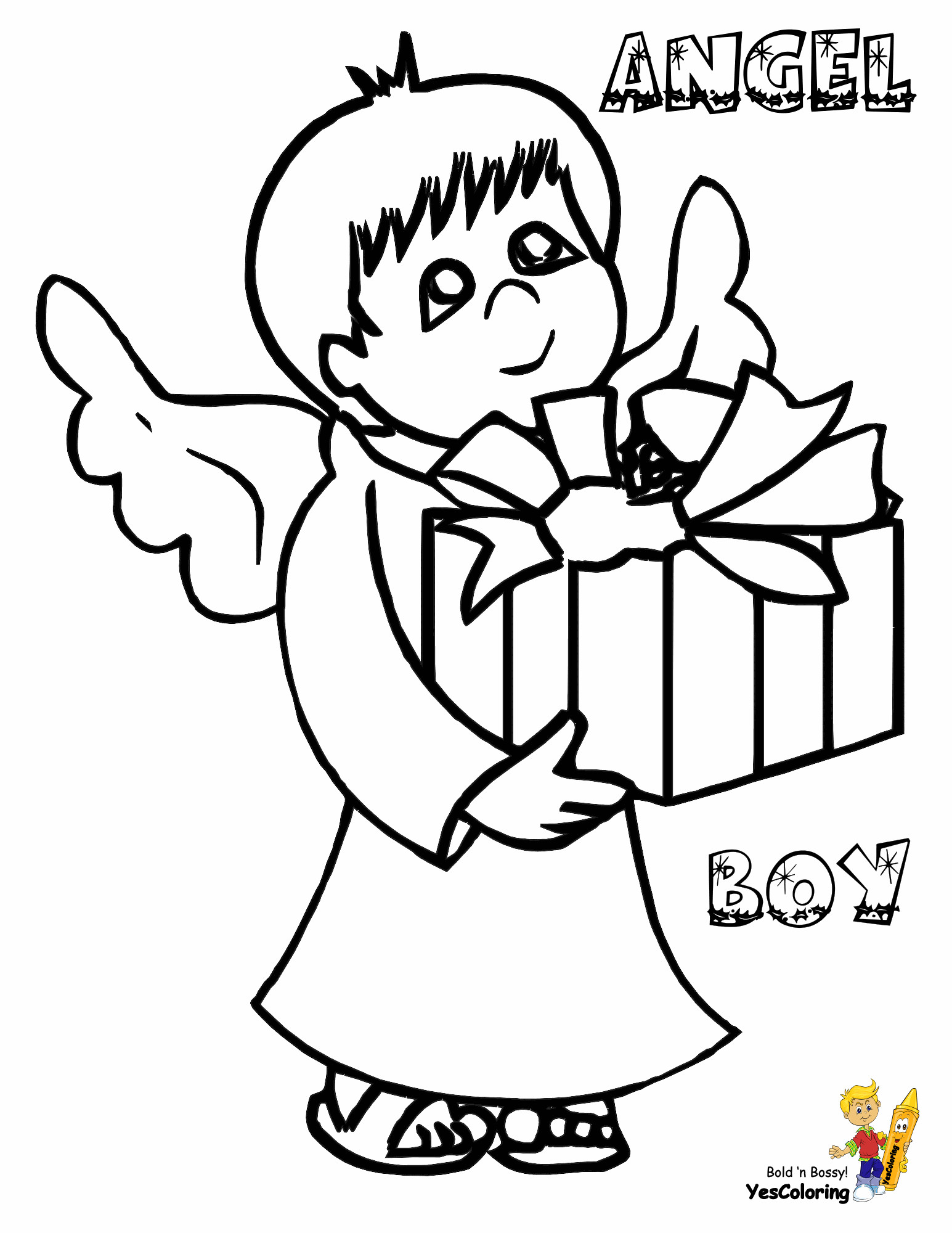 Boys Christmas Coloring Pages
 Christmas Angel Coloring Pages
