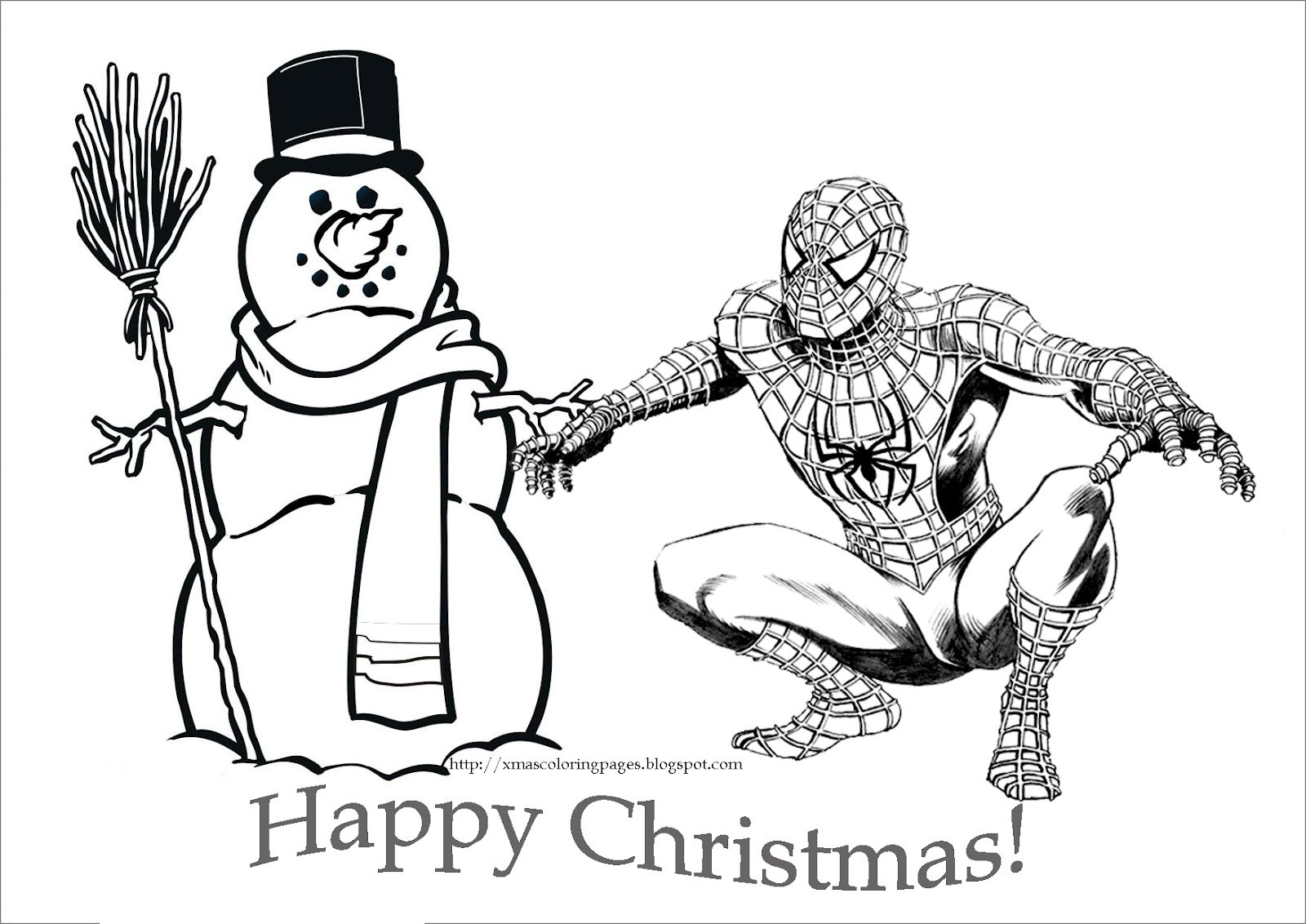 Boys Christmas Coloring Pages
 SPIDERMAN COLORING SPIDERMAN CHRISTMAS COLORING PAGE