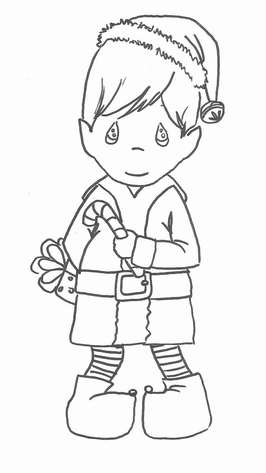 Boys Christmas Coloring Pages
 precious moments boy elf coloring pages