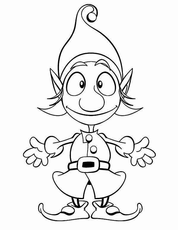 Boys Christmas Coloring Pages
 Cute Boy Elf Coloring Page