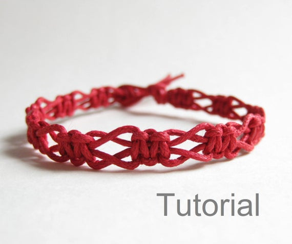 Bracelet Macram
 Beginners macrame knotted bracelet pdf tutorial pattern