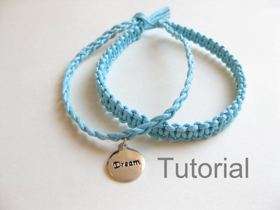 Bracelet Macram
 Knotted bracelet beginners macrame pattern tutorial pdf two in