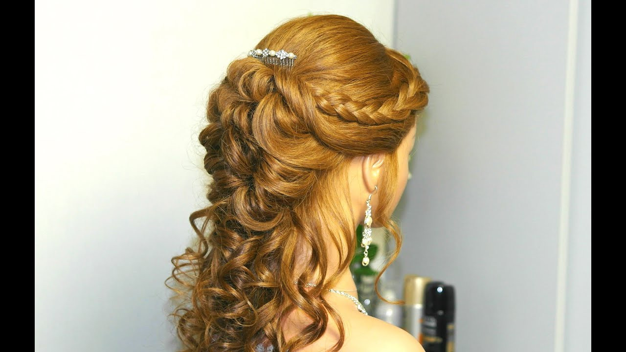 Braid Hairstyles For Long Hair
 Curly prom hairstyle for long hair with french braids
