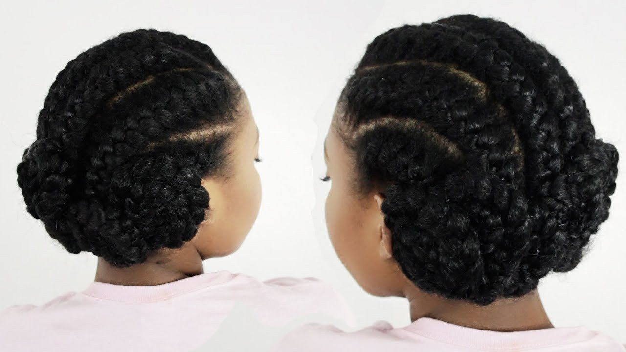 Braid Updo Hairstyles For Black Hair
 Goddess Braids Pinwheel Bun Under Braid Hairstyles for