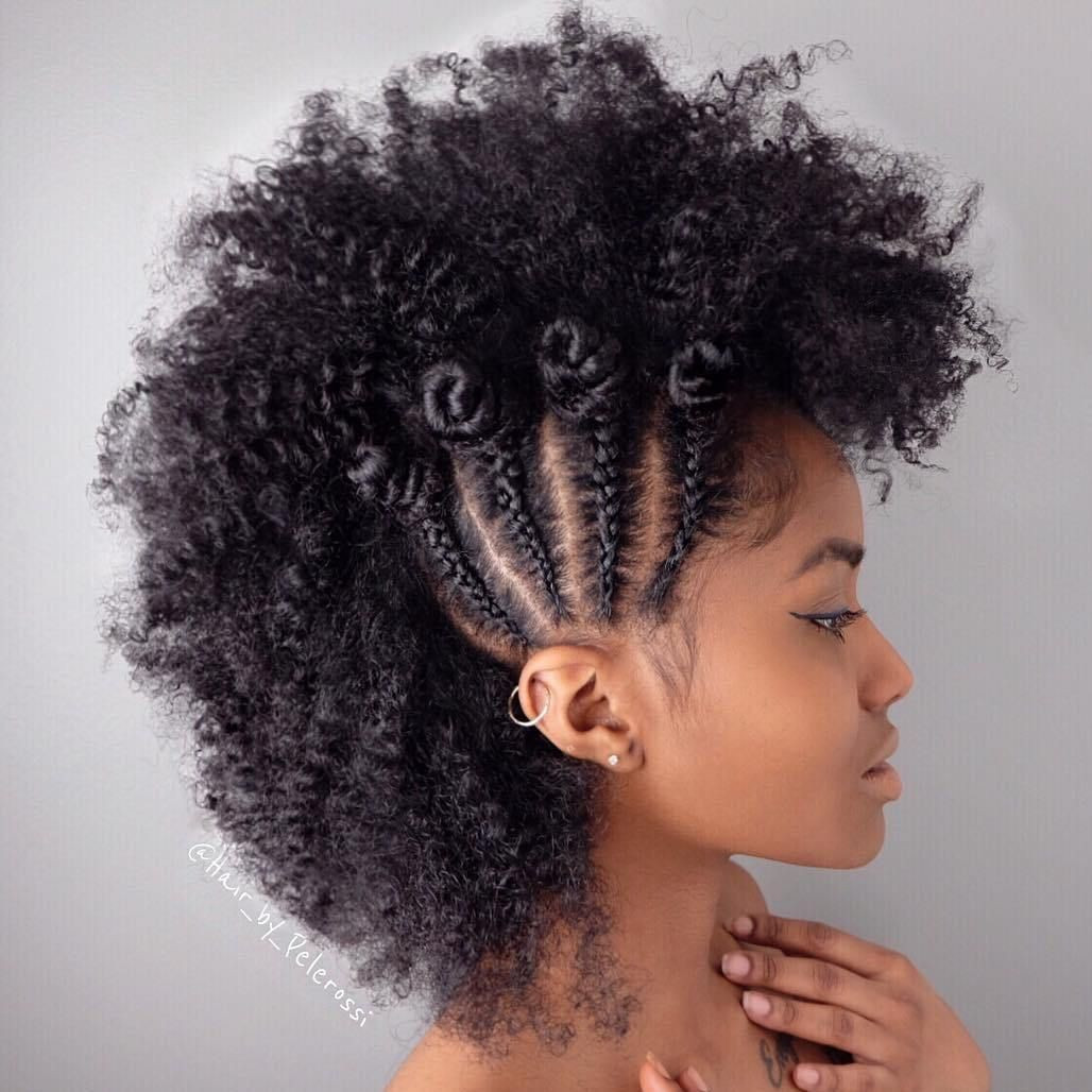 Braided Mohawk Hairstyles Natural Hair
 40 Creative Updos for Curly Hair in 2019