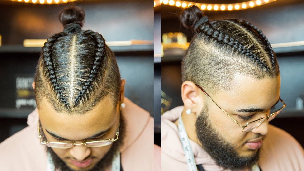 Braids Hairstyles For Men
 2 BRAIDS MAN BUN HAIRSTYLE FOR MIXED CURLY HAIR TUTORIAL