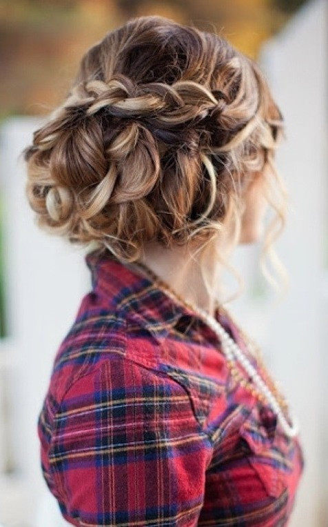 Braids With Curly Hairstyles
 Pretty Curly Updo Hairstyles for 2016