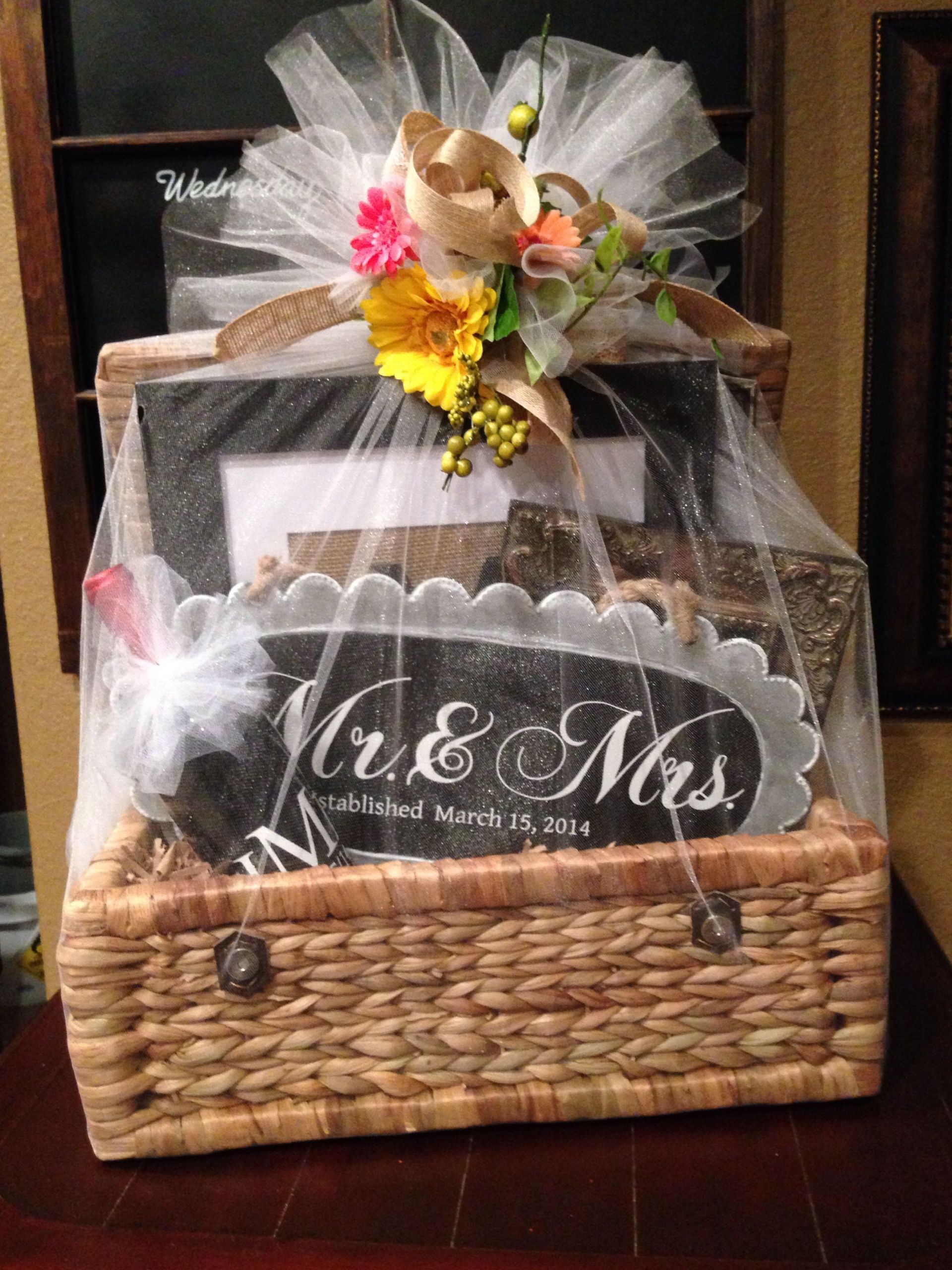 Bridal Gift Basket Ideas
 Wedding t basket filed with personalized ts made