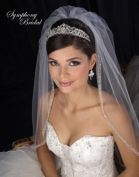 Brides Hairstyles With Tiara
 Elegant Symphony Bridal Wedding Tiara 7407CR