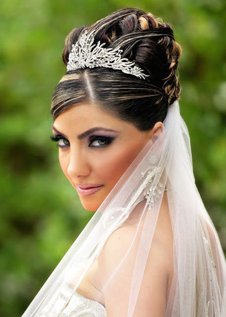 Brides Hairstyles With Tiara
 Long Wedding Hairstyles with Veils and Tiaras Knot For Life