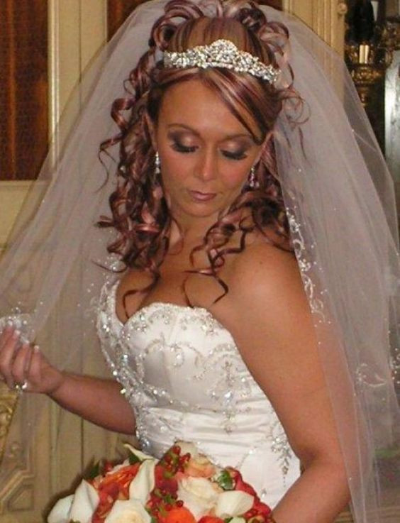 Brides Hairstyles With Tiara
 curly wedding hairstyles with tiara and veil Wedding