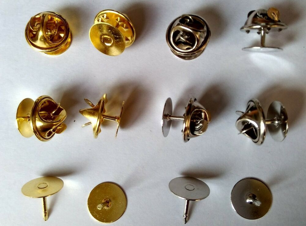 Brooches Back
 brass scatter blank pad tie tacks tacs pin back clothes