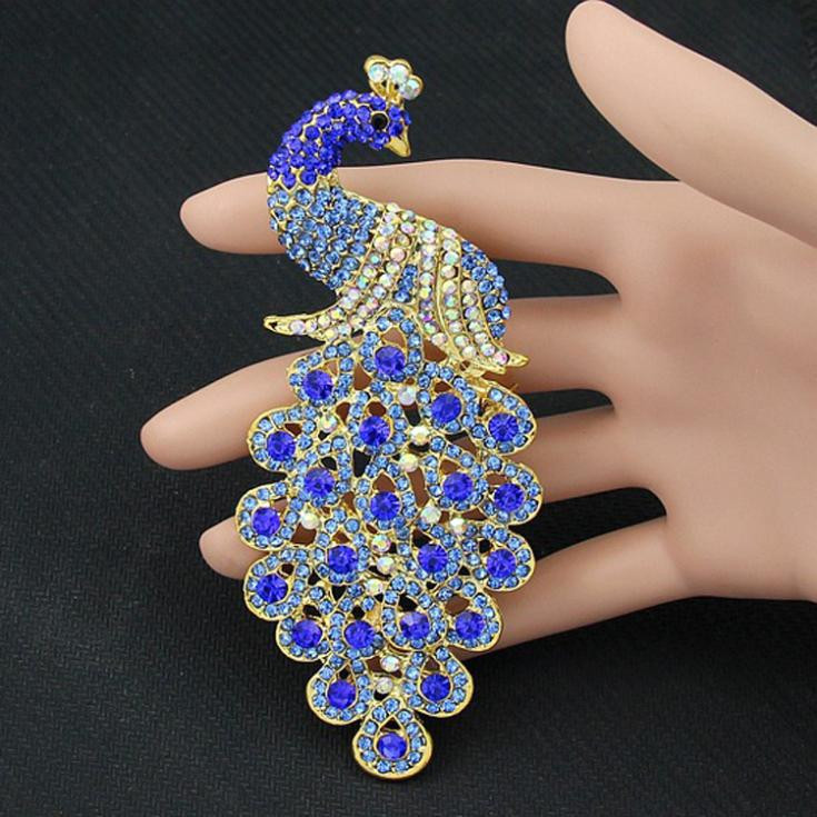 Brooches Jewellery
 Drop Shipping Brooches Multicolor Rhinestone Blue Peacock