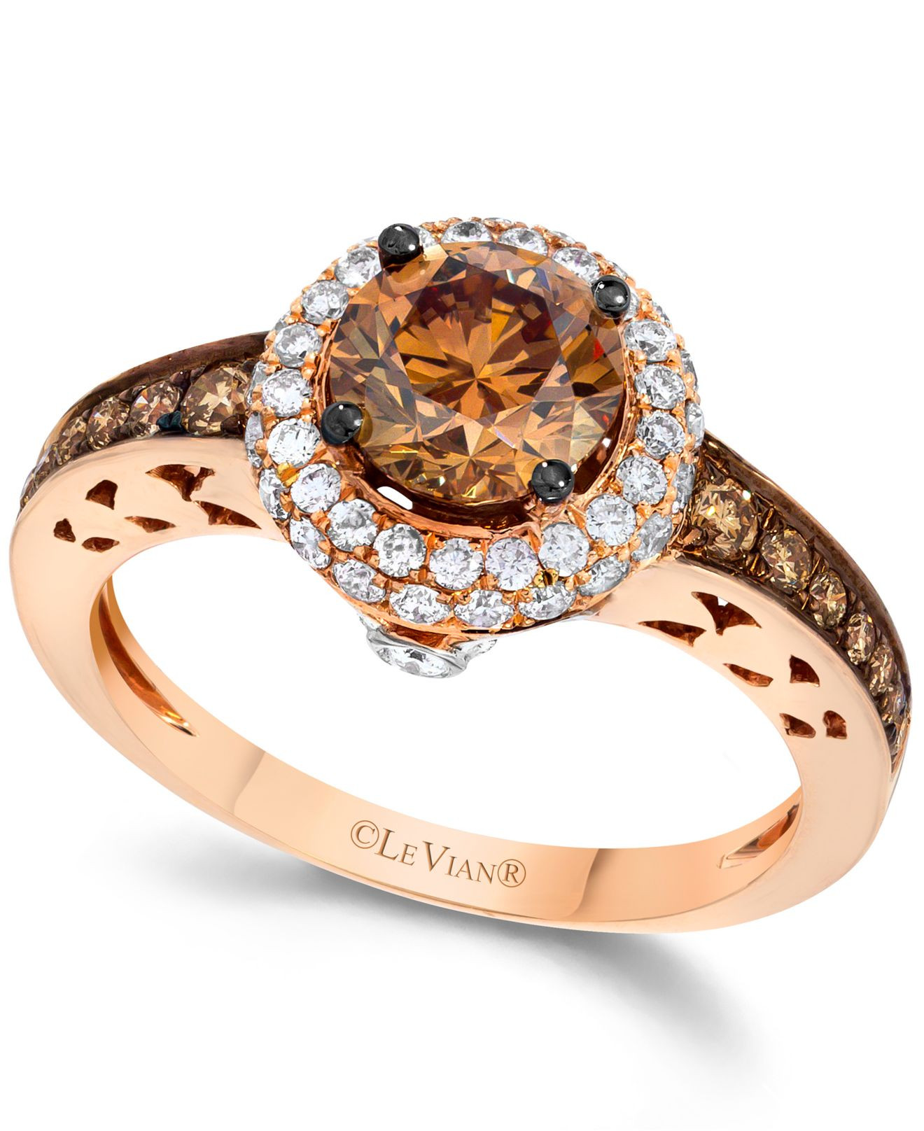 Brown Diamond Engagement Rings
 Le Vian Chocolate And White Diamond Engagement Ring In 14k