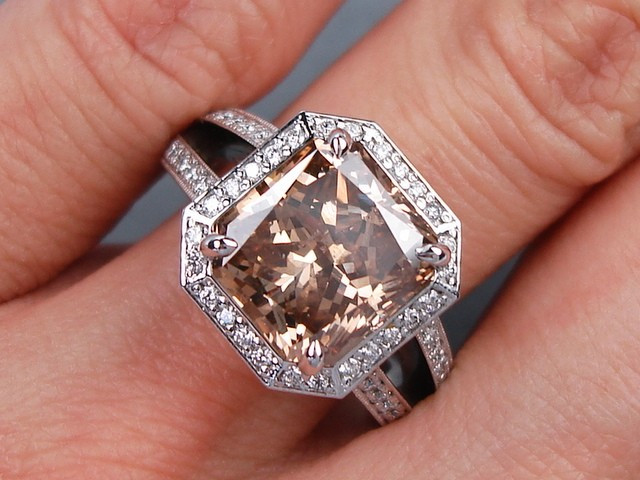 Brown Diamond Engagement Rings
 5 62 CARATS CT TW RADIANT CUT DIAMOND ENGAGEMENT RING