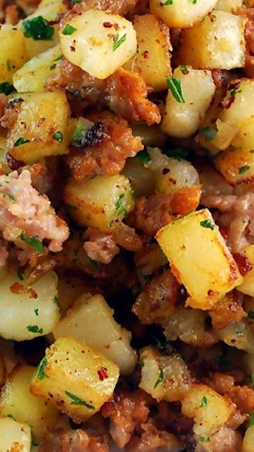 Brunch Side Dishes
 Sausage and Potato Breakfast Hash Buttery rich and
