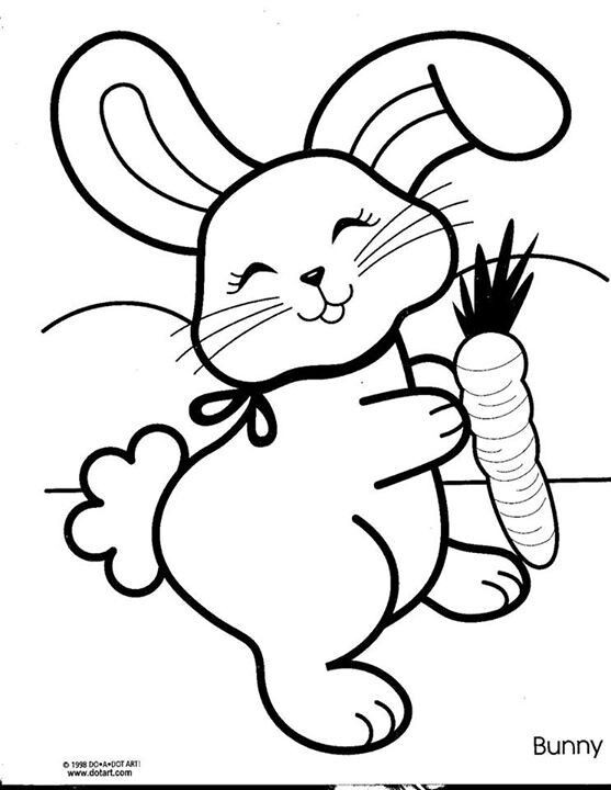 Bunny Coloring Pages For Kids
 Bunny coloring page Coloring and artsy stuff