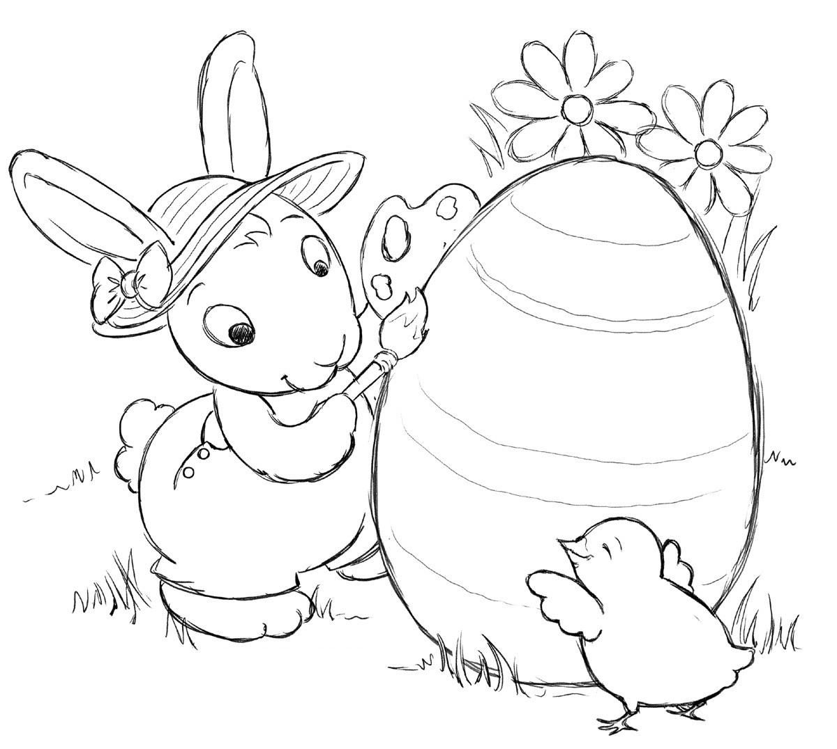 Bunny Coloring Pages Printable
 Free Printable Easter Bunny Coloring Pages For Kids