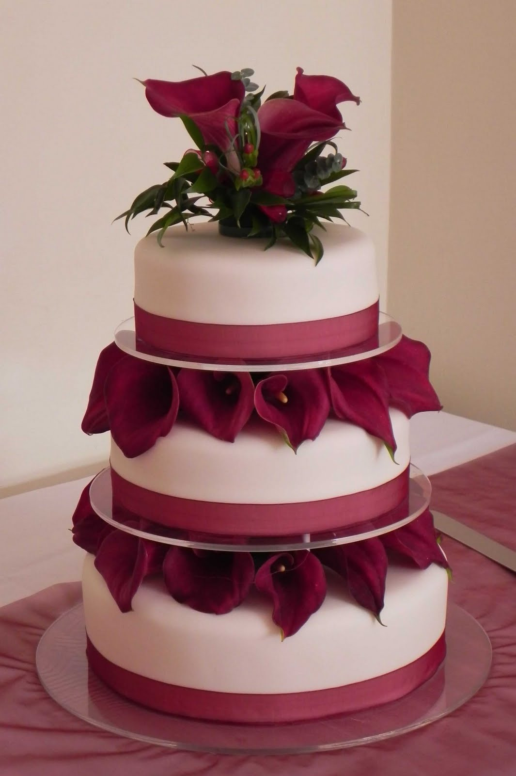 Burgundy Wedding Cakes
 Cake by Lisa Price Burgundy calla lily wedding cake
