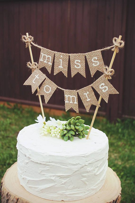 Burlap Wedding Cake Toppers
 Bridal Shower Cake Topper Bride To Be Burlap Bridal