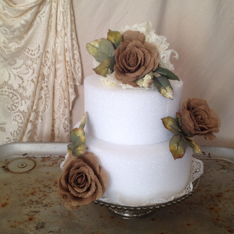 Burlap Wedding Cake Toppers
 Unavailable Listing on Etsy