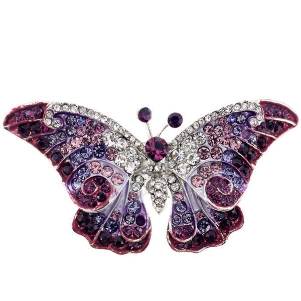 Butterfly Brooches
 Shop Base Metal Crystal Purple Butterfly Pin Brooch Free