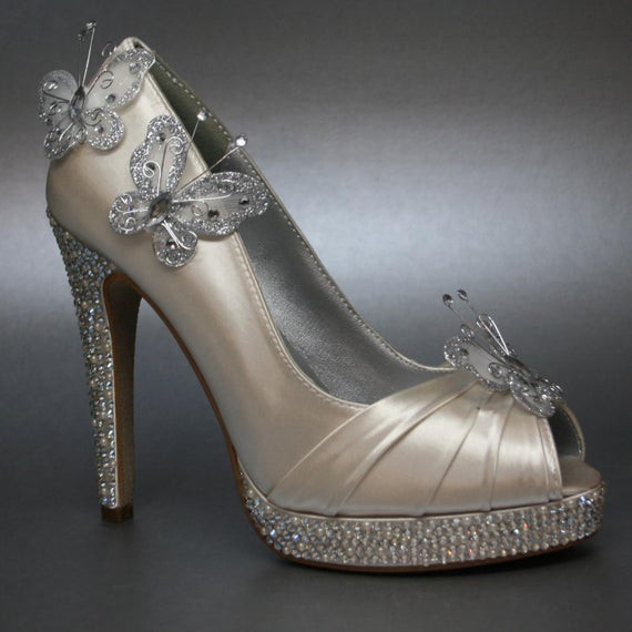 Butterfly Wedding Shoes
 Items similar to Wedding Shoes Ivory Wedding Butterfly