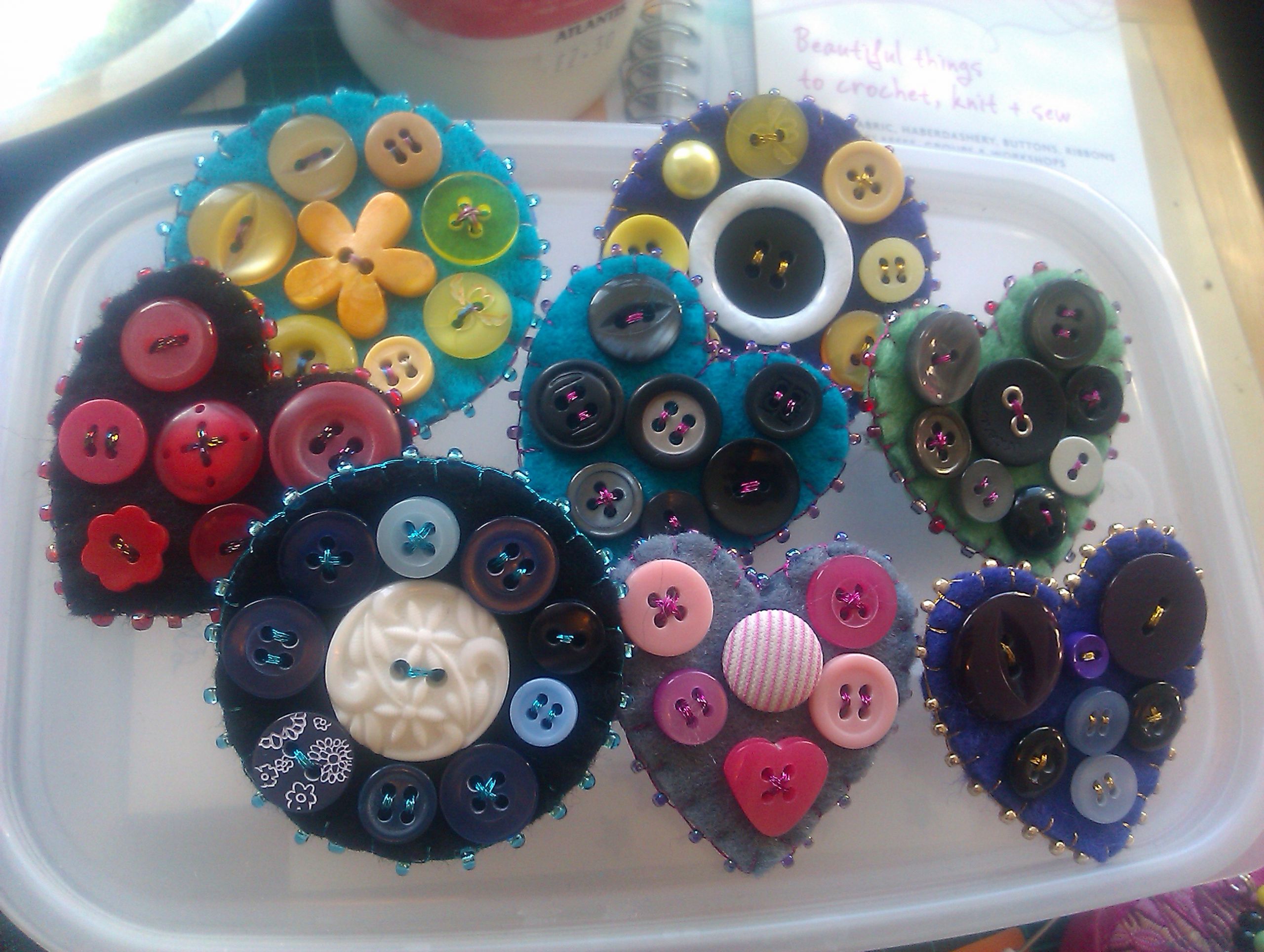 Button Brooches
 Button brooches
