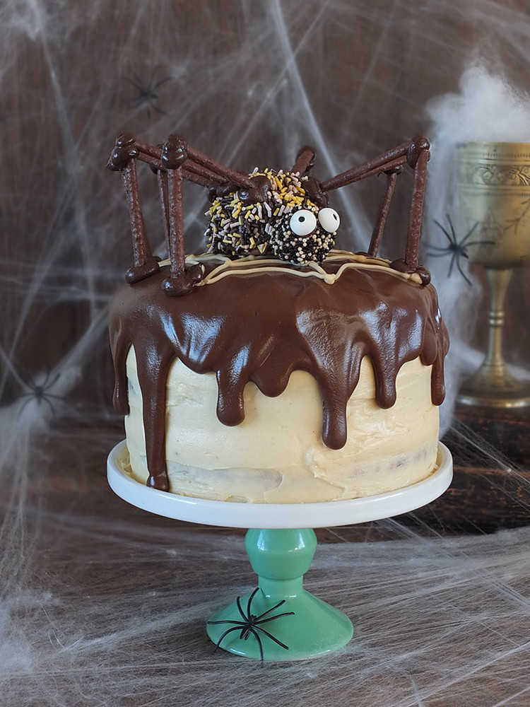 Cakes For Halloween
 Chocolate Peanut Butter Swirl Halloween Cake
