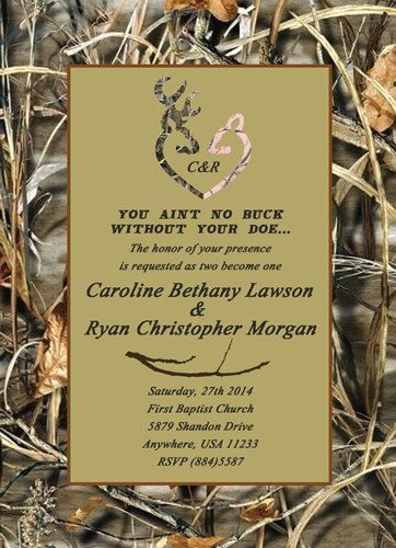 Camo Wedding Invites
 free printable camouflage wedding invitations Google