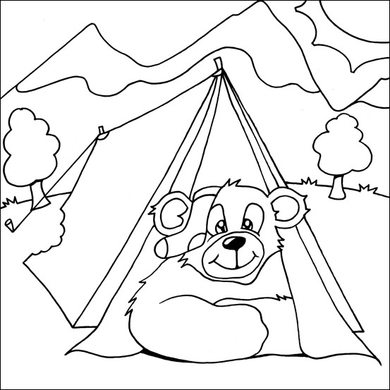 Camping Coloring Pages For Kids
 Camping Printable
