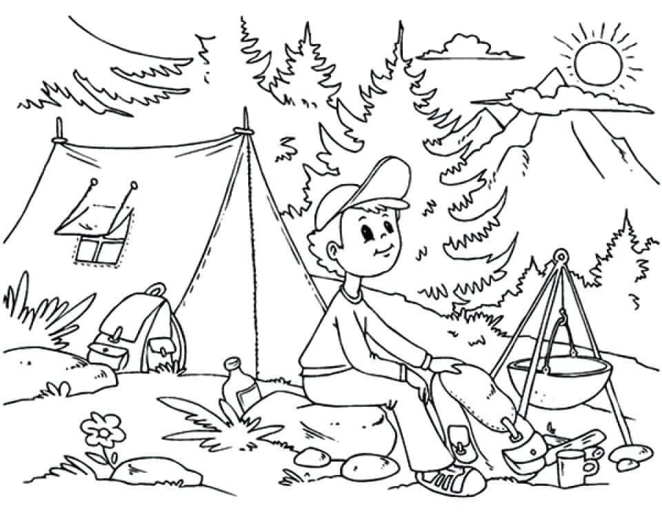 Camping Coloring Pages For Kids
 Free Printable Camping Coloring Pages