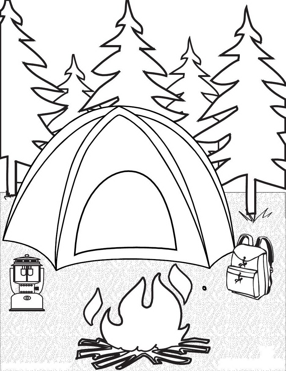 Camping Coloring Pages For Kids
 Camping Coloring Pages for childrens printable for free